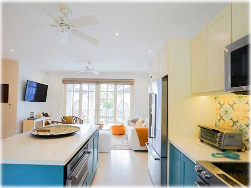 Las Catalinas home for sale, Costa Rica real estate, Paseo Miraflores property, coastal home Costa Rica, beach town living, tropical home Las Catalinas, family-friendly home Costa Rica, colorful interior design, walkable seaside community, luxury Costa Rica homes