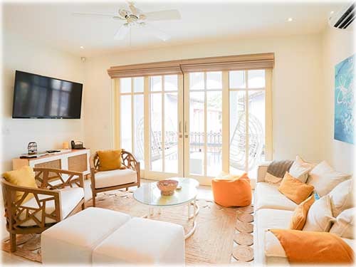 Las Catalinas home for sale, Costa Rica real estate, Paseo Miraflores property, coastal home Costa Rica, beach town living, tropical home Las Catalinas, family-friendly home Costa Rica, colorful interior design, walkable seaside community, luxury Costa Rica homes