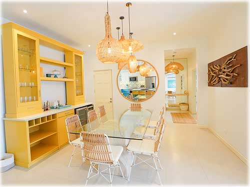 Las Catalinas home for sale, Costa Rica real estate, Paseo Miraflores property, coastal home Costa Rica, beach town living, tropical home Las Catalinas, family-friendly home Costa Rica, colorful interior design, walkable seaside community, luxury Costa Rica homes