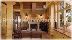 Costa Rica mountain home, unique home, theater, sound system, log, cedar, fine wood, house with forest, house with waterfall, best, house with river, house with pond, for sale, movie, game room, 1629