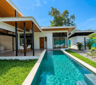 Modern Three-Bedroom Villa with Private Pool, 1km from the beach