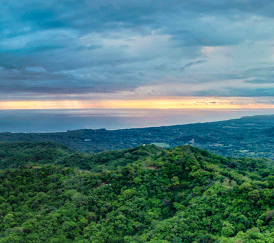 23 hectares Ocean and Jungle View parcel in the blue zone of Nosara Town