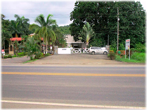 The entrance off Hwy 34, next to Condos Pacific Sun