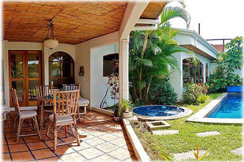 san jose, costa rica, one story home, for sale, private solar heated swimming pool, one level home, in gated community, 24/7 secure condominium