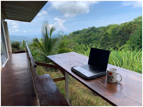 Sol y Mar Sunrise Retreat near Dominical, home office with views